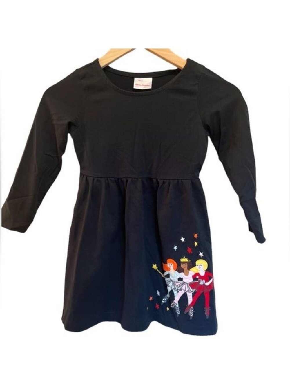 Hanna Andersson Ballet Dancers Dress 120 Girls size 6-7 Black with ballerinas